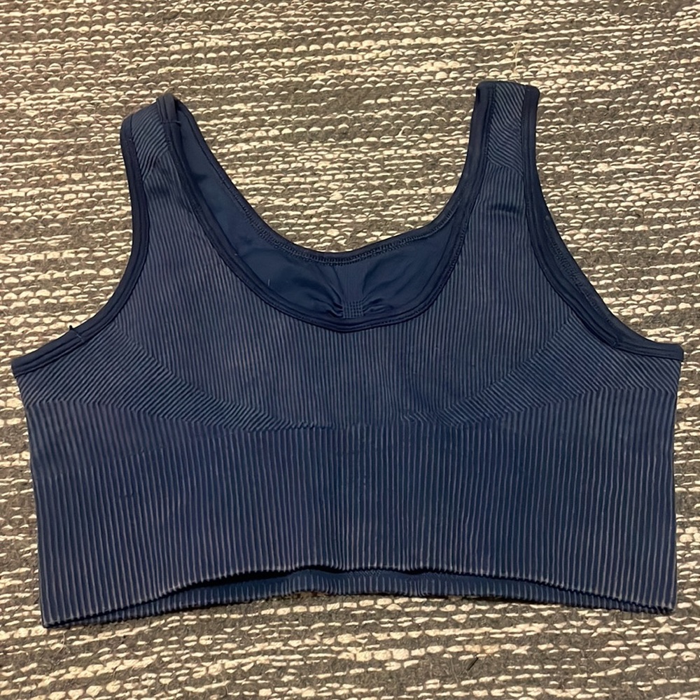 Target Blue Ribbed Sports Bra - Picture 2 of 2